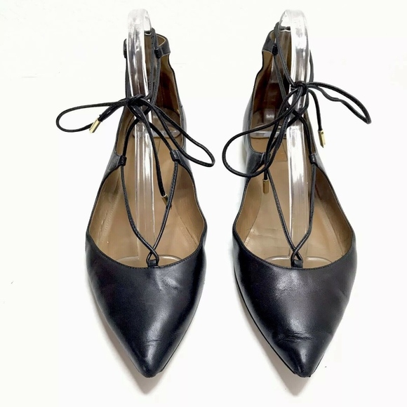 Aquazzura Shoes - Aquazzura Christy Ballet Flats Pointed Lace Up